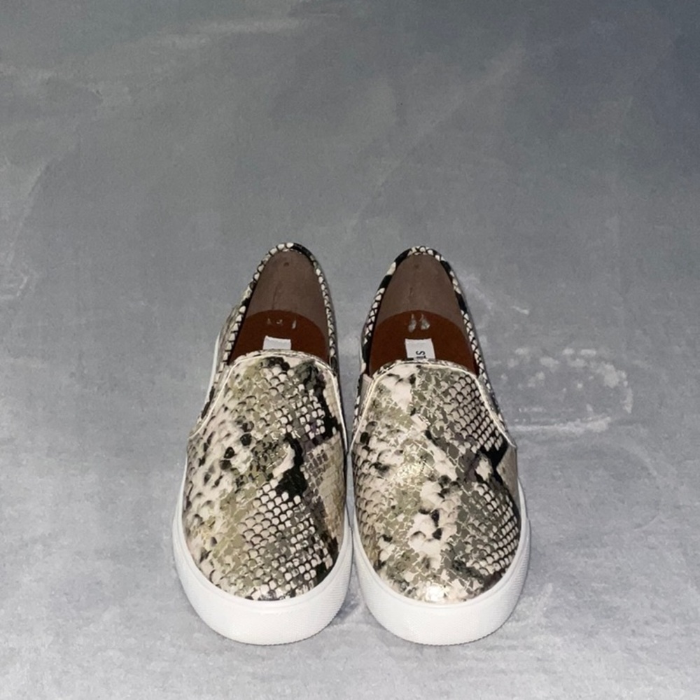 Steve Madden gold snake print slip on sneakers